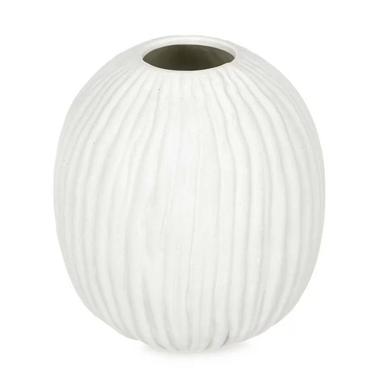 Vase White Dolomite 15 x 18 x 15 cm (6 Units)...