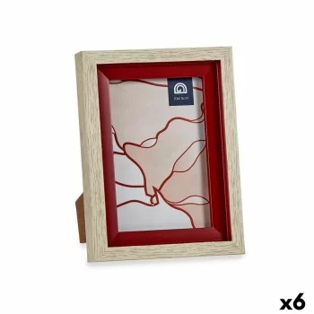 Photo frame Crystal Red Wood Brown Plastic (13,5 x 18,8 x...