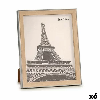 Photo frame 23 x 27 x 2 cm Silver Brown Plastic Glass (6...