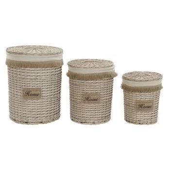 Basket set Home ESPRIT Brown Natural 47 x 47 x 56 cm (3...