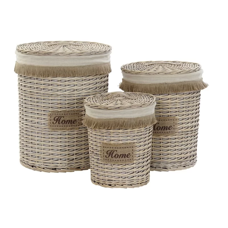 Basket set Home ESPRIT Brown Natural 47 x 47 x...