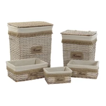 Basket set Home ESPRIT Brown Natural 47 x 35 x 56 cm (5...