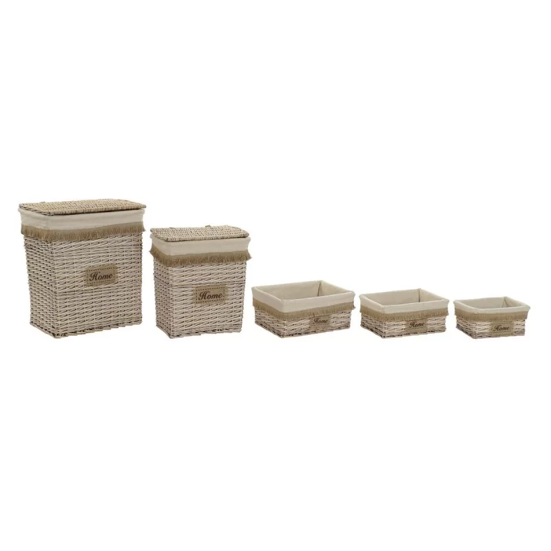 Basket set Home ESPRIT Brown Natural 47 x 35 x...