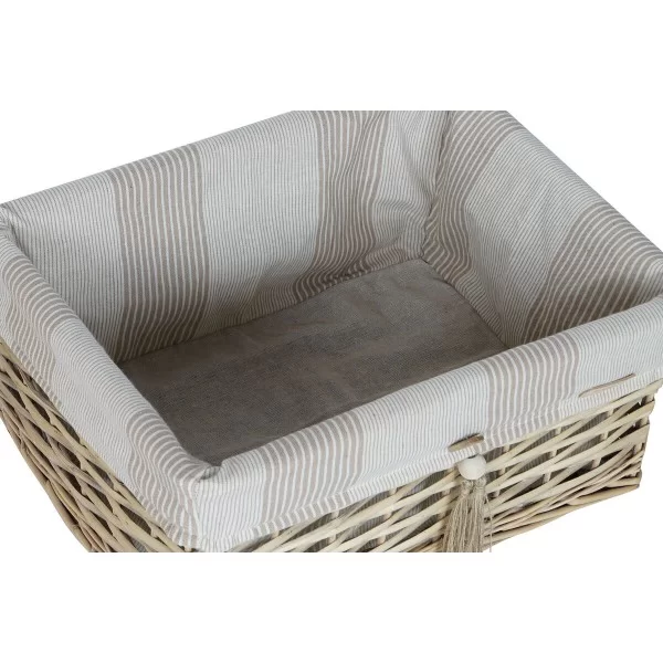 Laundry basket Home ESPRIT Beige Natural 5 Pieces 47 x 35 x 56 cm