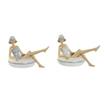Decorative Figure Home ESPRIT White Sky blue...