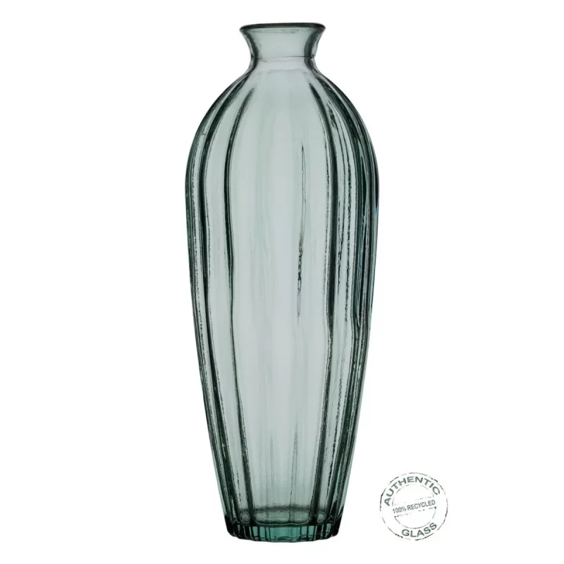 Vase recycled glass Green 12 x 12 x 29 cm