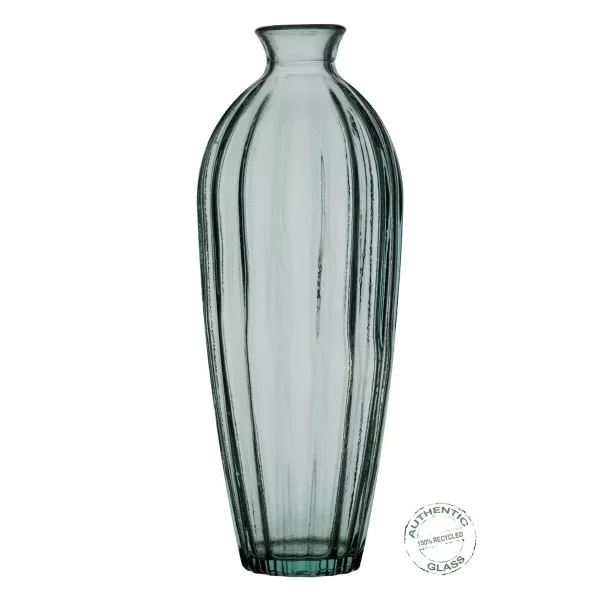 Vase recycled glass Green 12 x 12 x 29 cm
