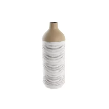 Vase DKD Home Decor 16 x 16 x 45 cm Beige Metal White...