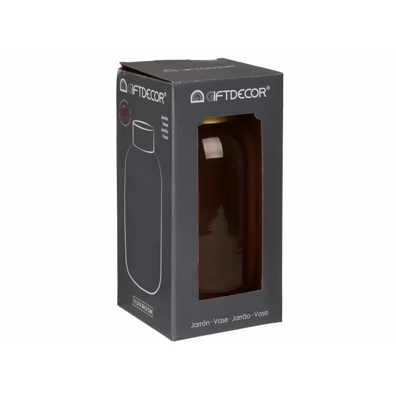 Vase Pink Golden Glass 11,5 x 24 x 11,5 cm (6...