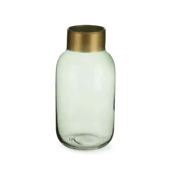 Vase Green Golden Glass 11,5 x 24 x 11,5 cm (6 Units) 2