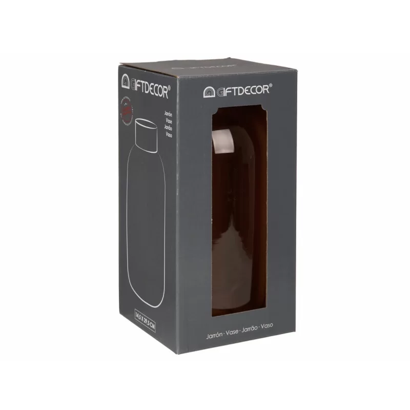 Vase Pink Golden Glass 14,5 x 29,5 x 14,5 cm (6...