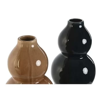 Vase Home ESPRIT Blue Brown Porcelain 19 x 19 x 45 cm (2... 2