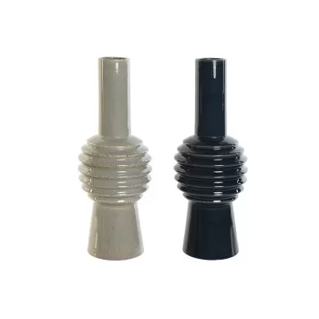 Vase Home ESPRIT Blue Light grey Porcelain 16 x 16 x 43...