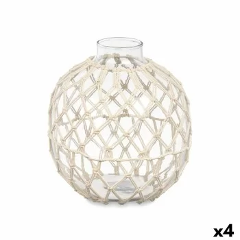 Decorative bauble White Transparent Glass Rope 21 x 23 cm...
