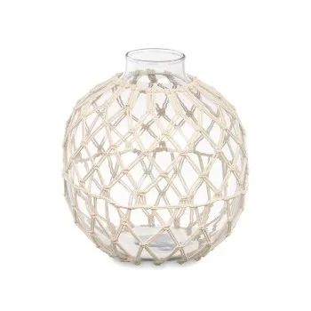 Decorative bauble White Transparent Glass Rope 21 x 23 cm... 2