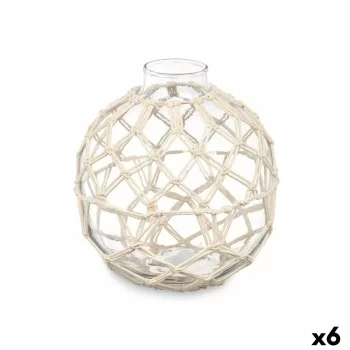 Decorative bauble White Transparent Glass Rope 18 x 20 cm...