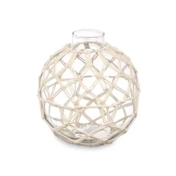 Decorative bauble White Transparent Glass Rope 18 x 20 cm... 2