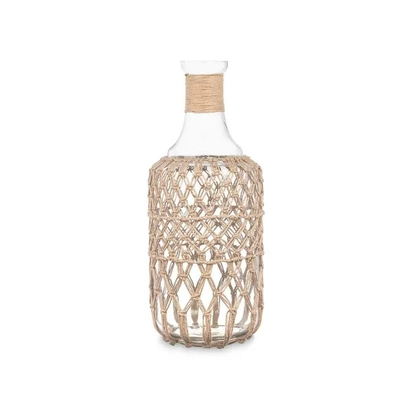Bottle Decorative Transparent Natural Glass Rope 19 x 48 cm (2 Units)