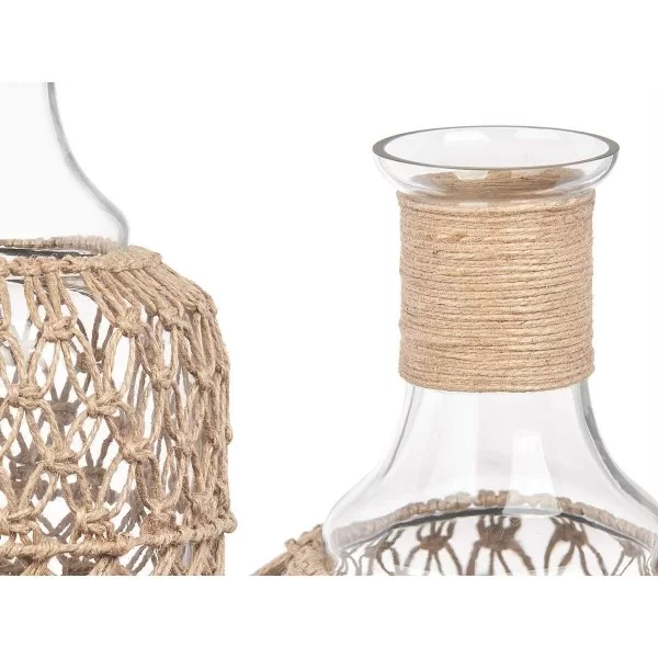 Bottle Decorative Transparent Natural Glass Rope 18 x 38 cm (4 Units)