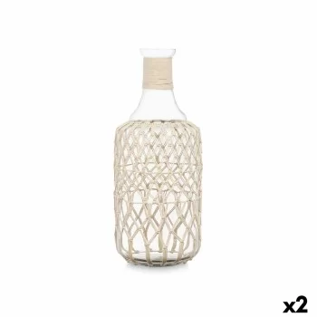 Bottle Decorative White Transparent Glass Rope 19 x 48 cm...