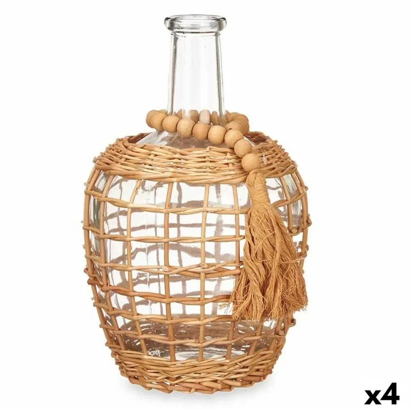 Decorative container Brown Crystal 20 x 30 x 20 cm (4 Units)