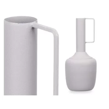 Vase With handle Grey Steel 12 x 30 x 12 cm (6 Units) 2