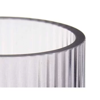 Vase Stripes Grey Crystal 9,5 x 16,5 x 9,5 cm (8 Units) 2