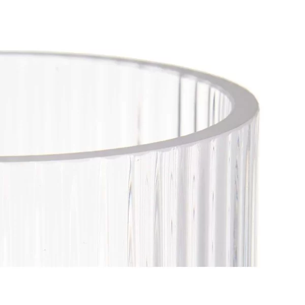 Vase Stripes Transparent Crystal 9,5 x 16,5 x 9,5 cm (8 Units)
