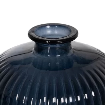 Vase Blue recycled glass 15 x 15 x 23 cm 2