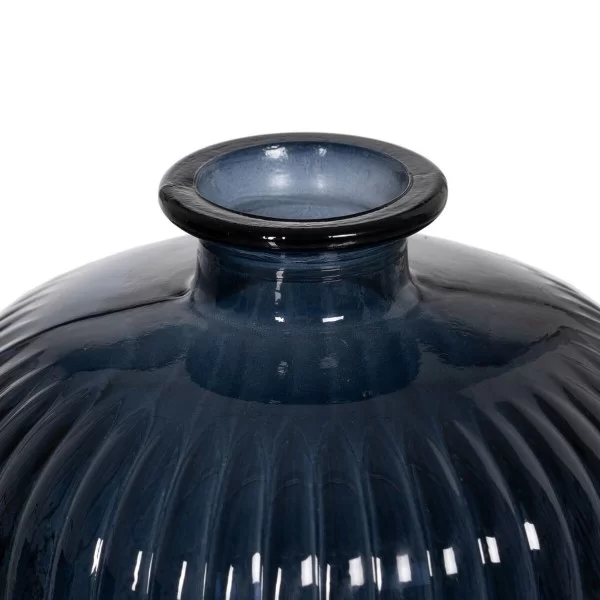 Vase Blue recycled glass 15 x 15 x 23 cm