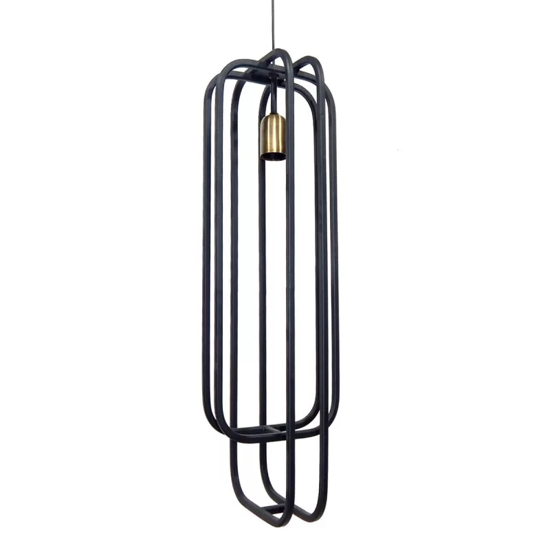 Ceiling Light 20,5 x 20,5 x 61 cm Black Metal