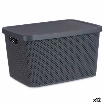 Storage Box with Lid Anthracite Plastic 19 L 28 x 22 x 39...