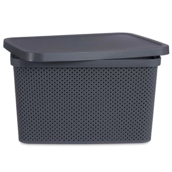 Storage Box with Lid Anthracite Plastic 19 L 28 x 22 x 39... 2