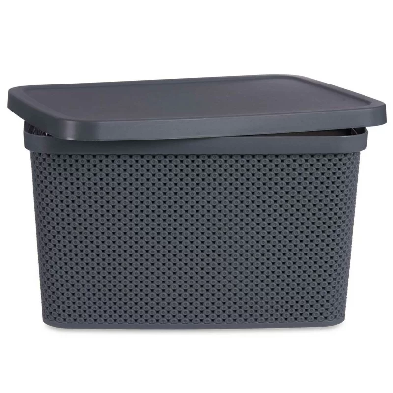 Storage Box with Lid Anthracite Plastic 19 L 28...