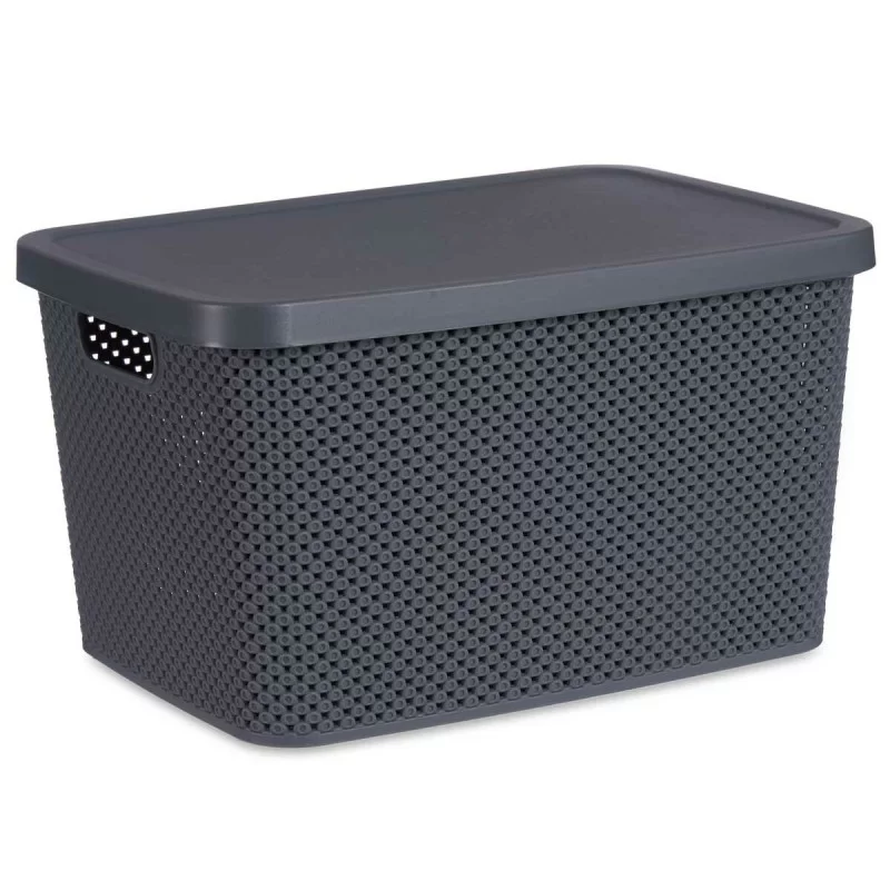 Storage Box with Lid Anthracite Plastic 19 L 28...