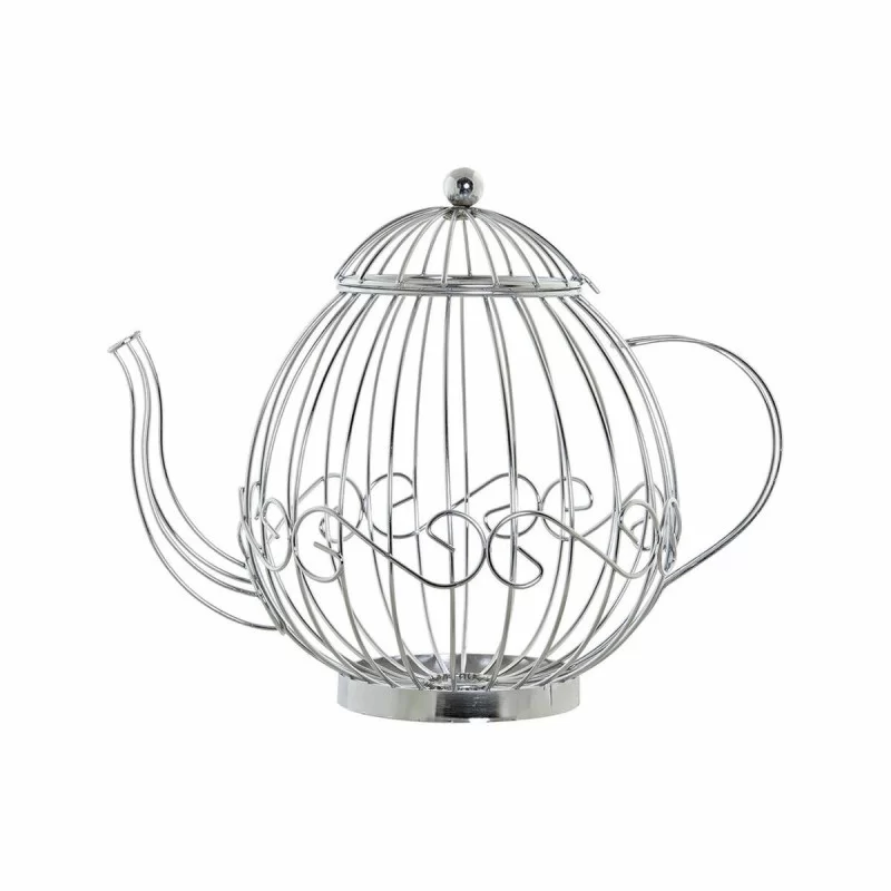 Capsule holder DKD Home Decor Silver Metal Plastic Coffee 31 x 21 x 25 cm