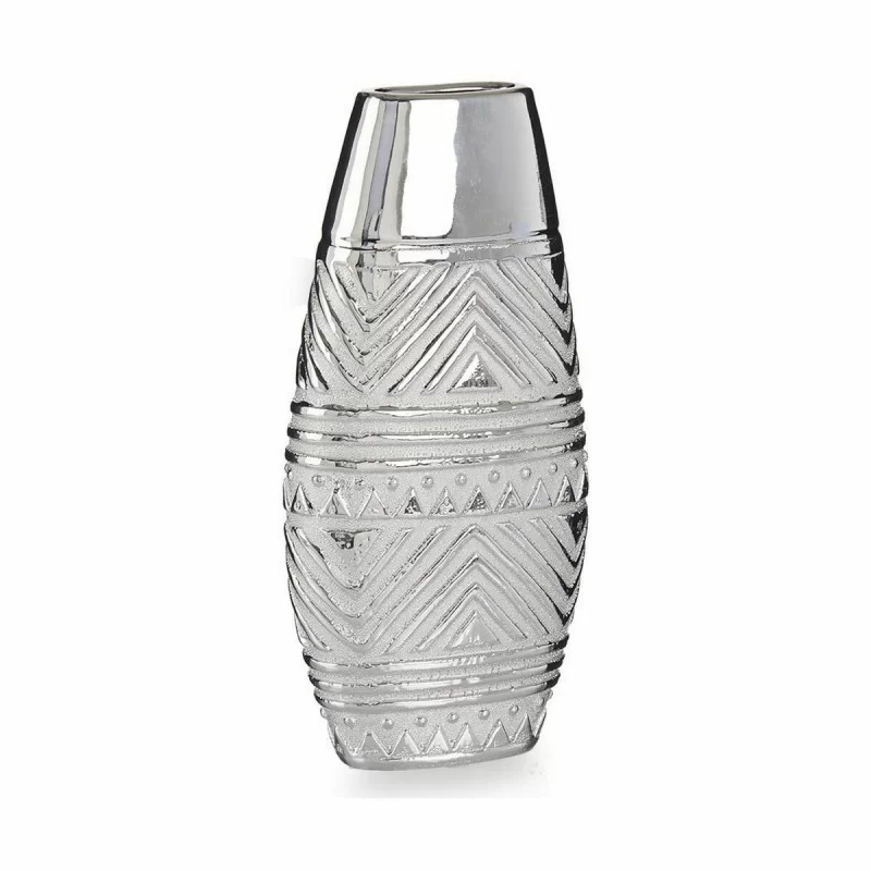 Vase Width Silver Ceramic 7 x 29,5 x 14 cm (6...
