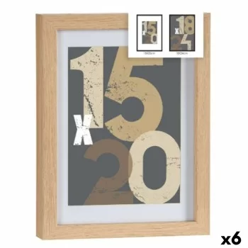 Wall photo frame Natural Glass MDF Wood 20,5 x 2,5 x 26,5...