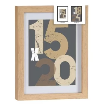 Wall photo frame Natural Glass MDF Wood 20,5 x 2,5 x 26,5... 2