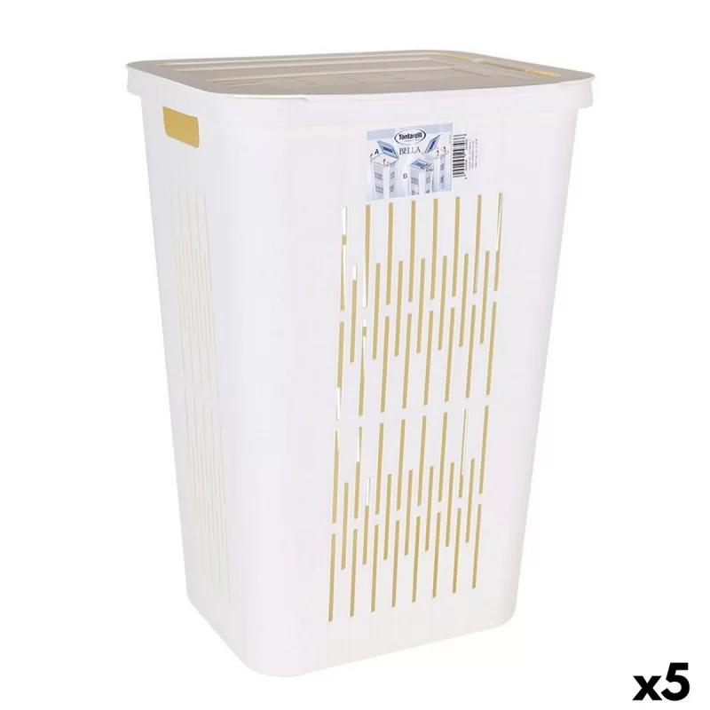 Laundry basket Inde Bella White 60 L 40,5 x 33 x 59 cm (5 Units)
