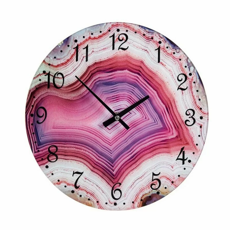 Wall Clock Marble Pink Crystal 30 x 4 x 30 cm...