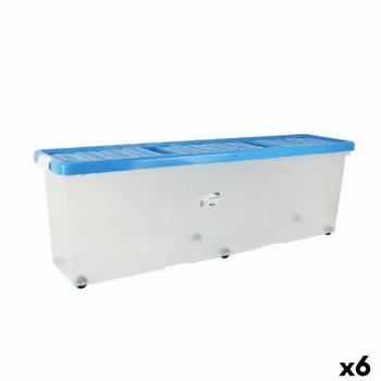 Storage Box with Lid Tontarelli Wheels Transparent...