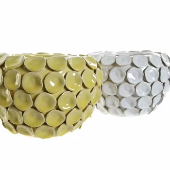 Vase DKD Home Decor 24,5 x 24,5 x 17 cm White Stoneware... 2