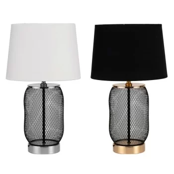 Desk lamp DKD Home Decor Silver Black Golden Metal White...