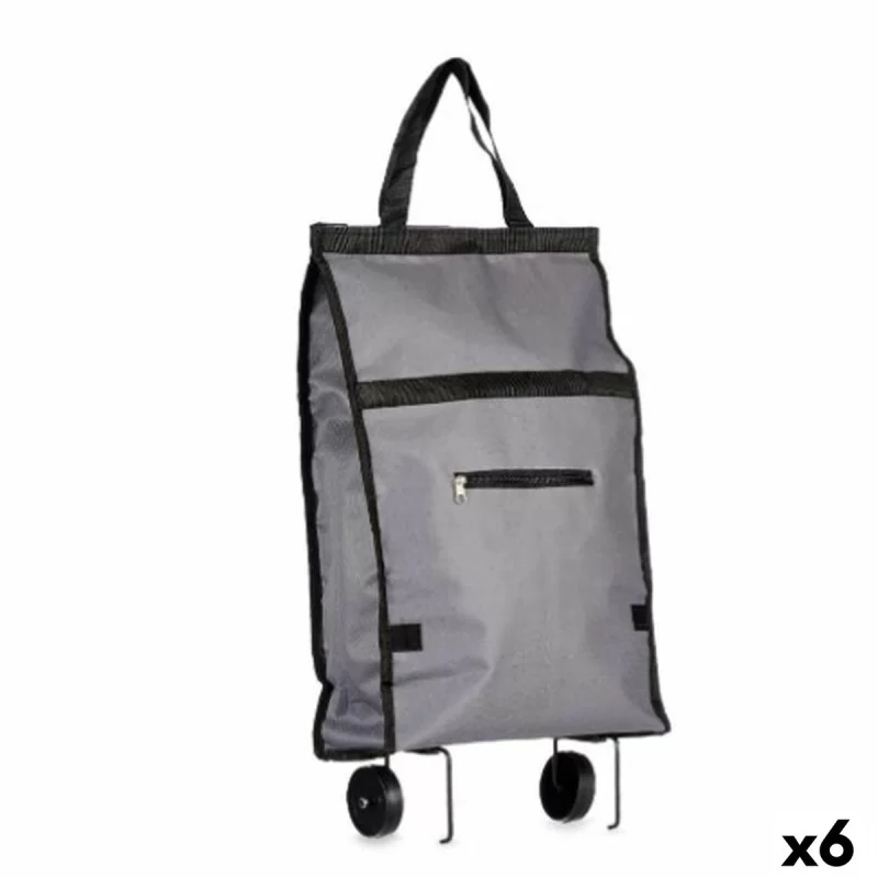Shopping cart Foldable With wheels 32 x 15 x 63 cm Grey (6 Units)
