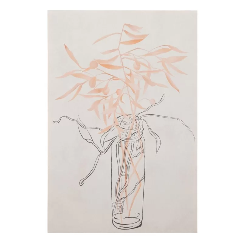Canvas 80 x 3,8 x 120 cm Vase Flowers