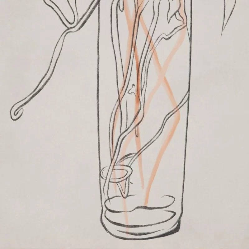 Canvas 80 x 3,8 x 120 cm Vase Flowers