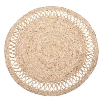 Carpet 120 x 120 x 1 cm Natural Jute