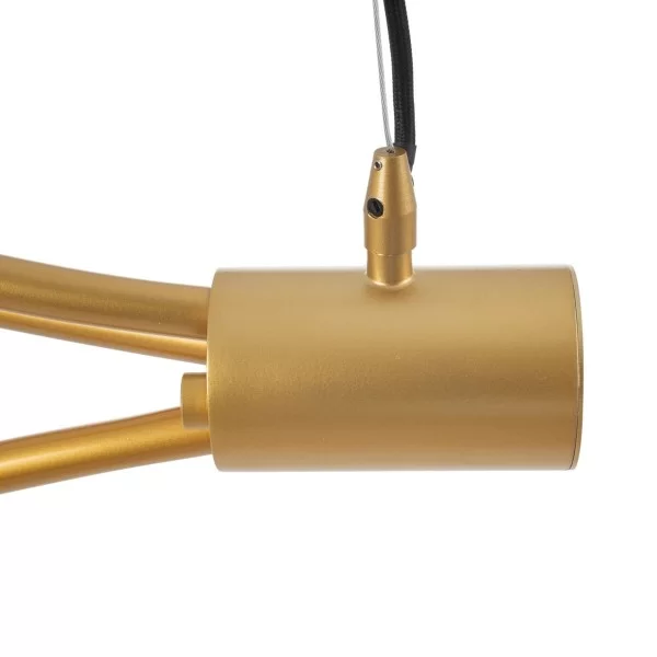 Ceiling Light 120 x 33 x 33 cm Crystal Golden Metal