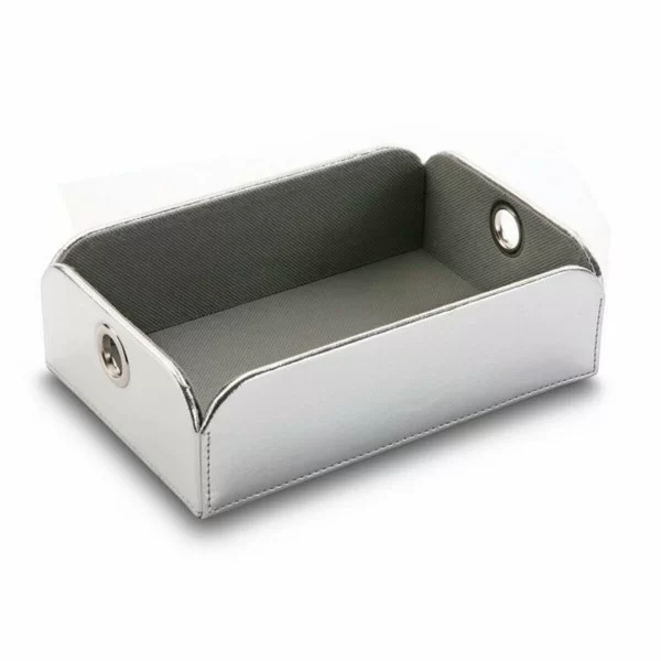 Valet Tray Versa Silver Polyskin Metal (13 x 6,5 x 20 cm)
